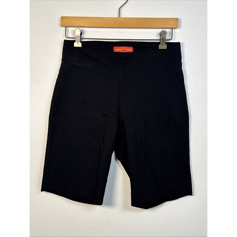 Krazy Larry Womens Black Bermuda Shorts Size 6 Pull On Stretch Comfort